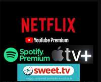 Підписка Spotify Youtube Netflix Premium Megogo Sweet TB