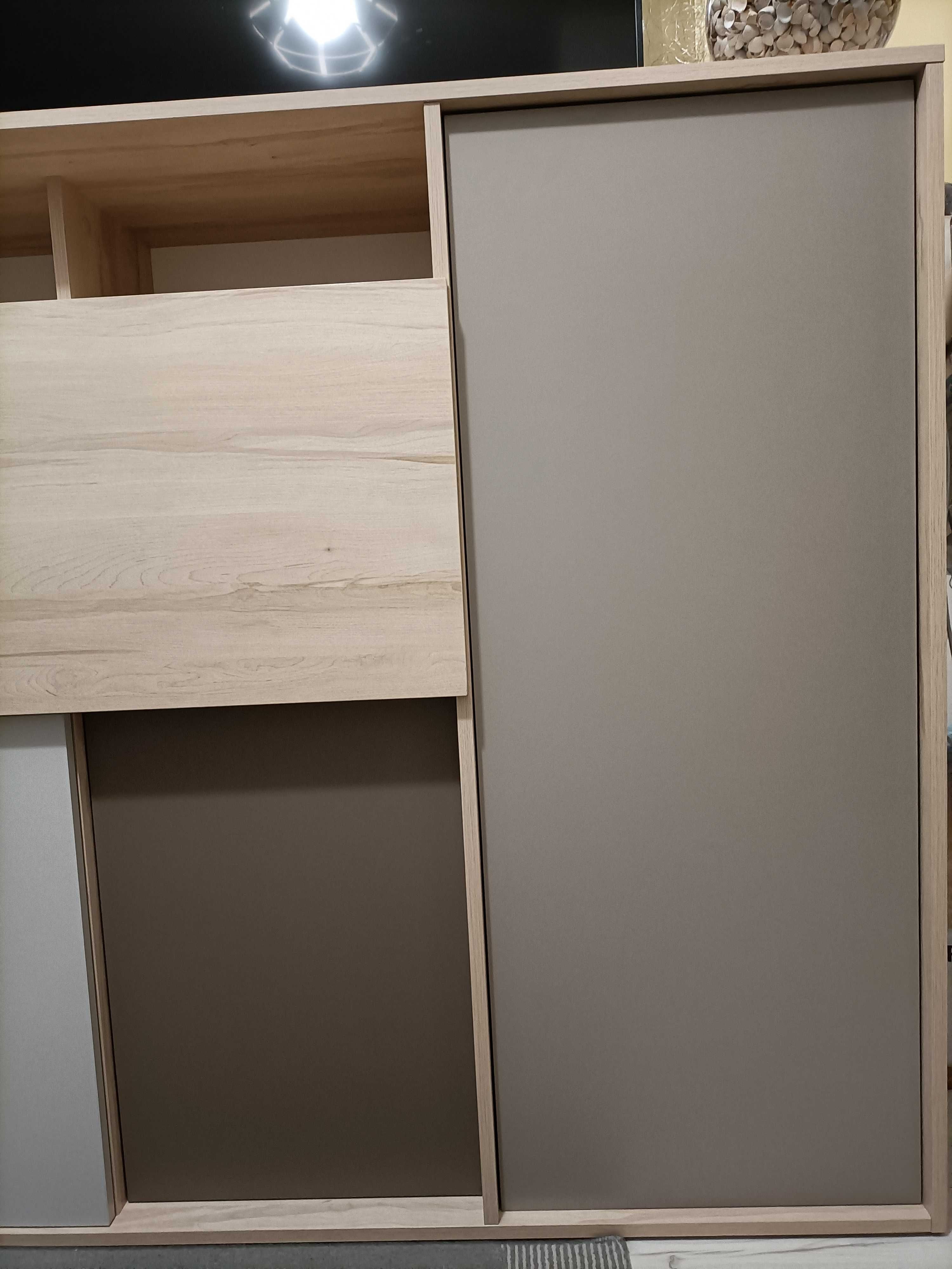 BRW Komoda z barkiem + witryna