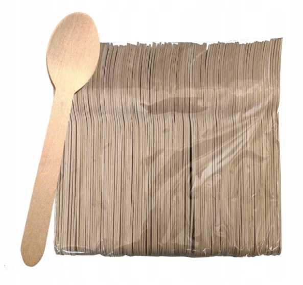 Łyżki drewniane jednorazowe EKO sztućce 100sztuk