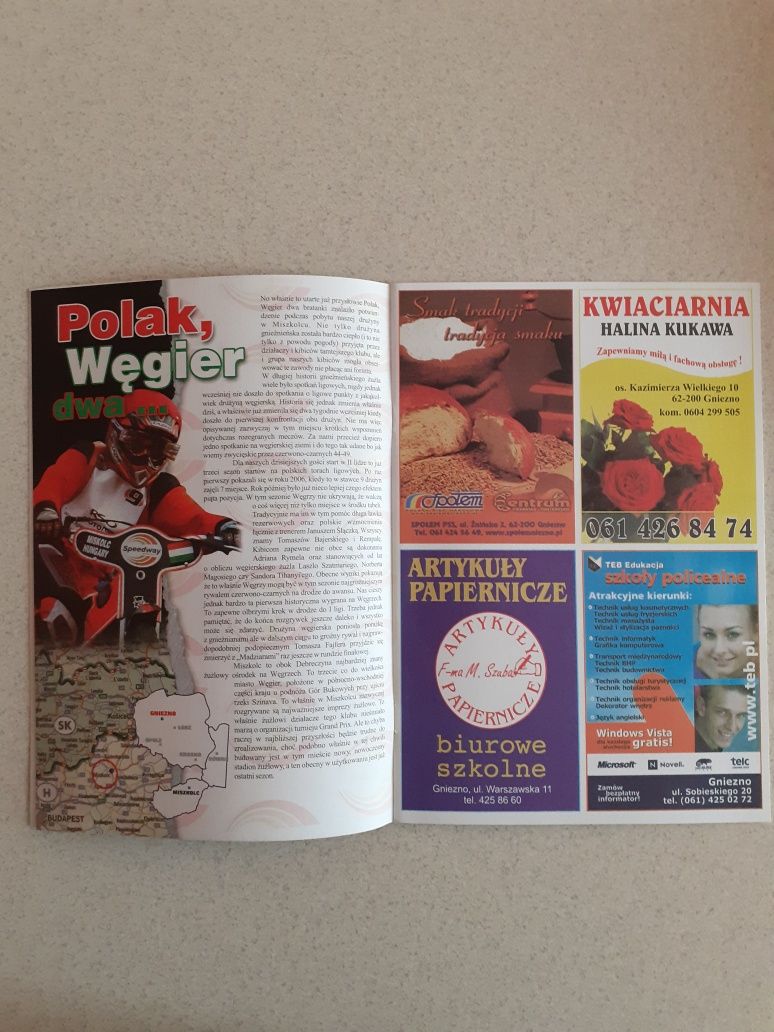 Program żużlowy 2 liga 15.06.2008r. Start Gniezno - Speedway Miszkolc