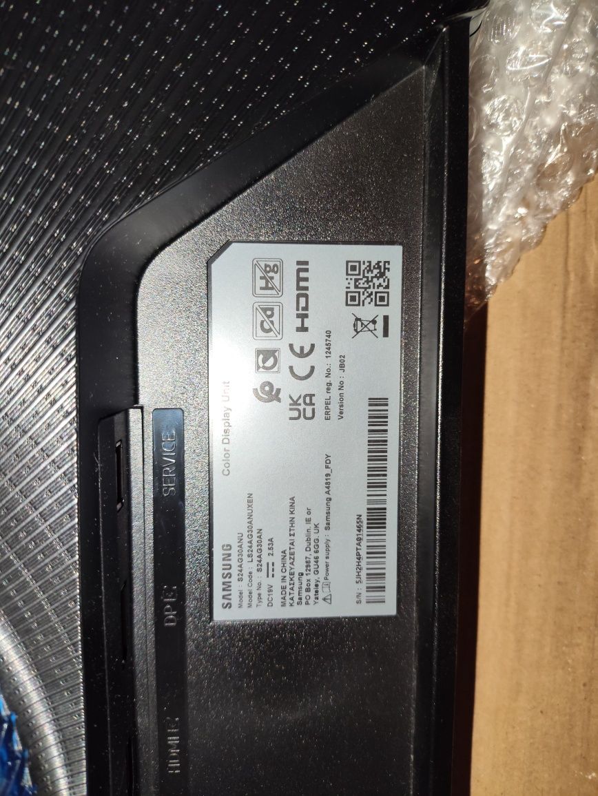 Monitor Samsung Odyssey G3 s24ag30an USZKODZONY