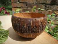 Miska miseczka kokosowa z kokosa handmade coconut bowl boho rękodzieło