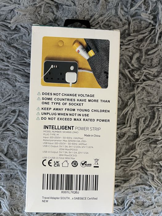 Traveldapter, Listwa zasilająca z 3 gniazdami