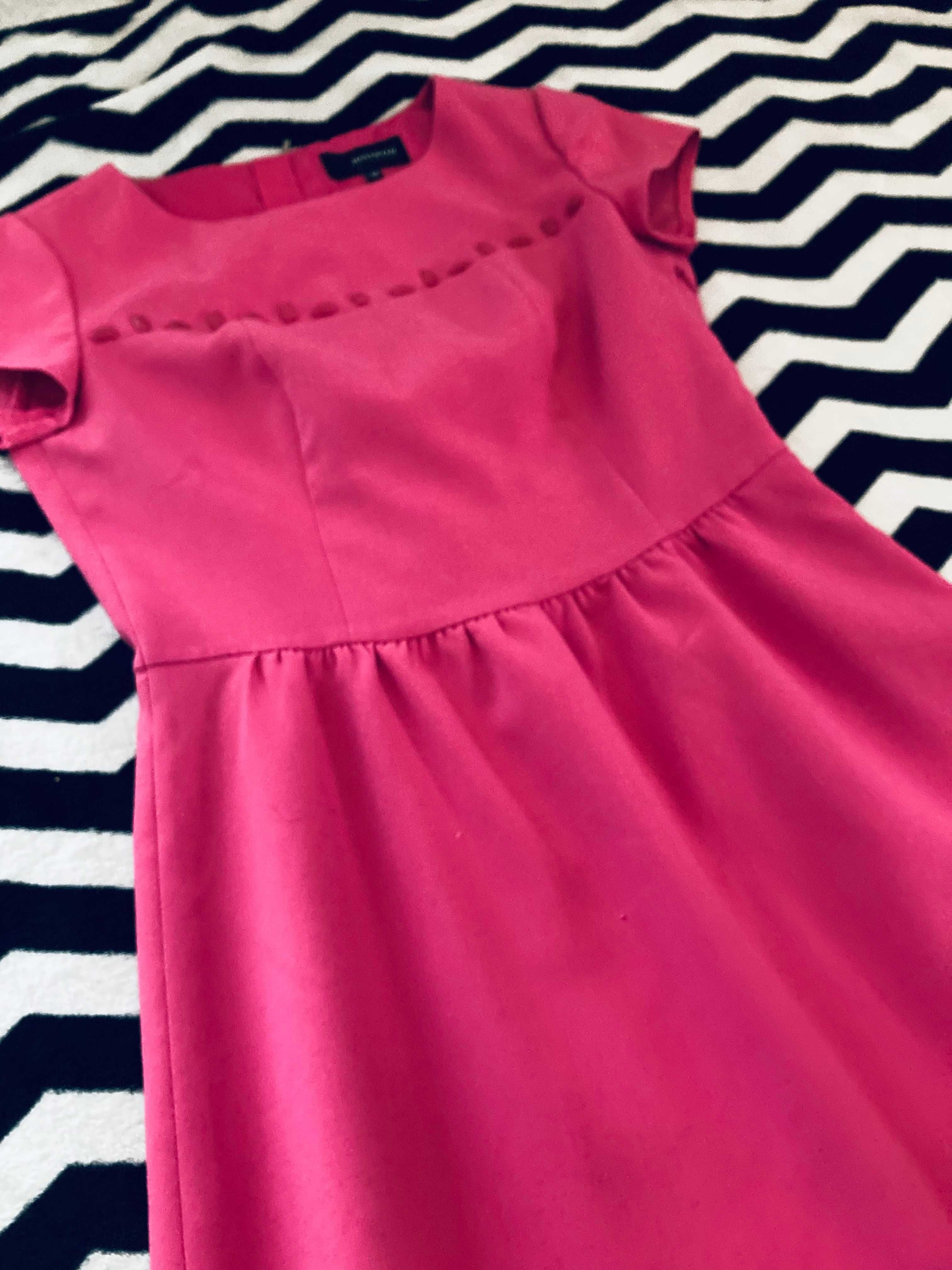Sukienka, Reserved, biurowa, rozmiar M/L, różowa, stan bdb