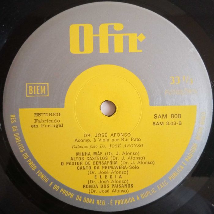 José Afonso	- - - - -		Baladas e Canções	- - - - -	LP