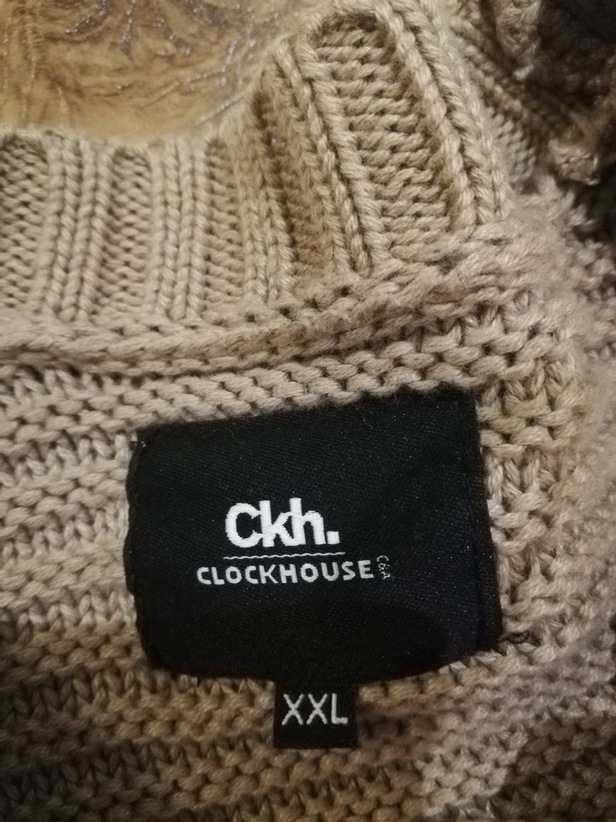 Sweter męski jasny beż, rozm. XXL