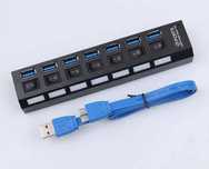 USB 3.0 HUB хаб на 7 портов Switch Support 1 Тб HDD+ Блорк питания