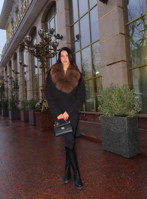 Куртка з натуральним хутром песця