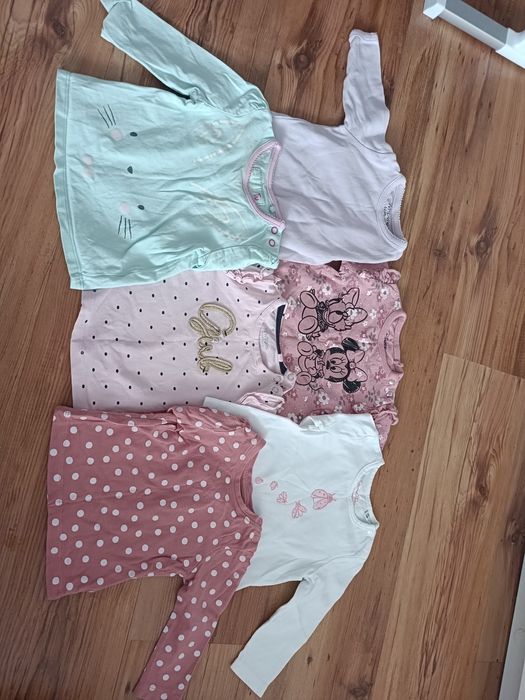 Zestaw 6 szt. pięknych bluzeczek rozmiar 62