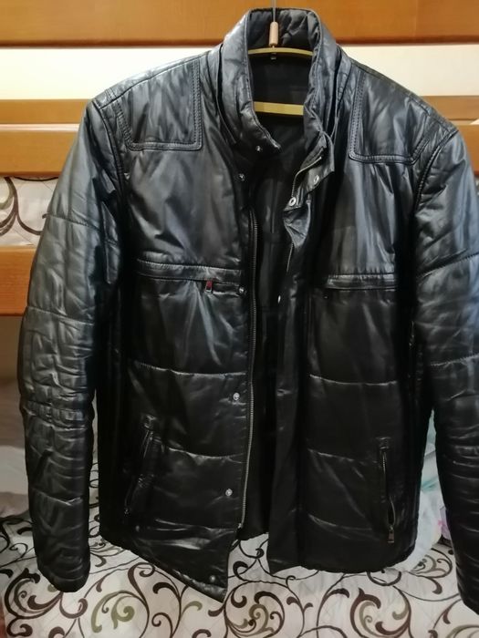 Продам чоловічу кожану куртку xl
