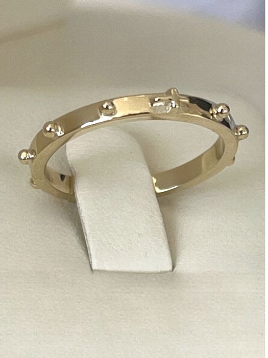 Złoty Pierścionek Różaniec Rozmiar 19