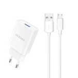 Ładowarka sieciowa Dudao A4EU USB-A 2.1A - biała + kabel USB-A - micro