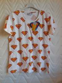 biały damski t shirt superman XL