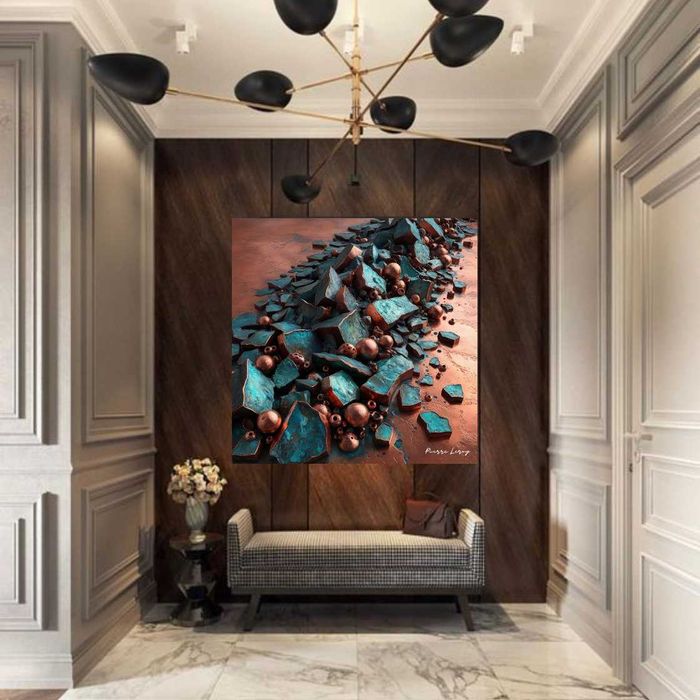 "Miedziana Fantazja" z kolekcji Pierre Leroy - 100cm x 100cm