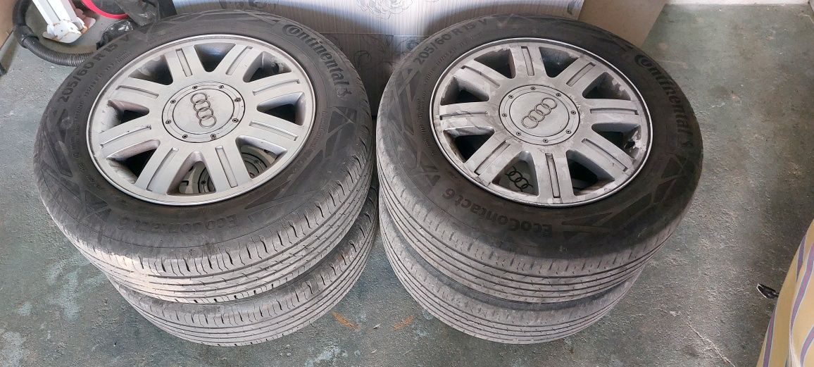 Jantes 15" com pneus Continental 6 a meio uso, para Audi A4 1.9 Tdi B5
