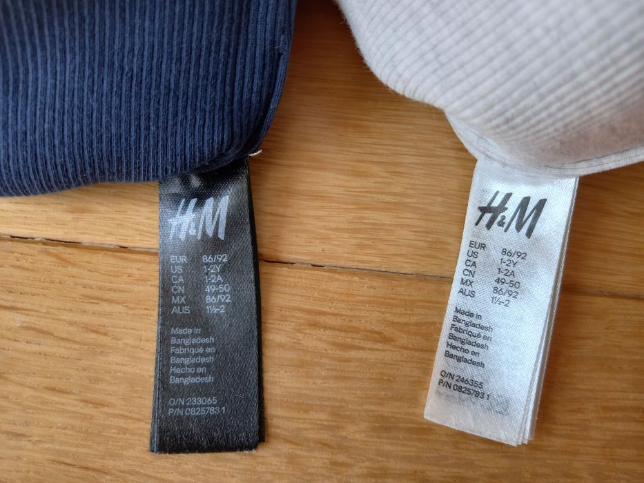 Komplet dwóch czapek dziecięcych przejsciówek H&M, rozm 86/92