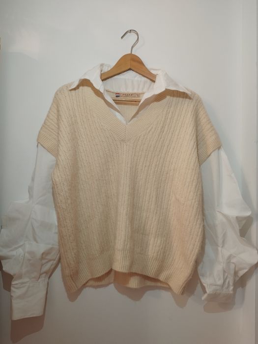 Sweter kamizelka koszula