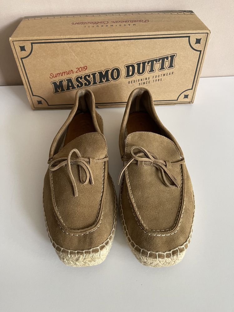 Espadryle buty żeglarskie  z zamszu i juty Massimo Dutti rozmiar 42
