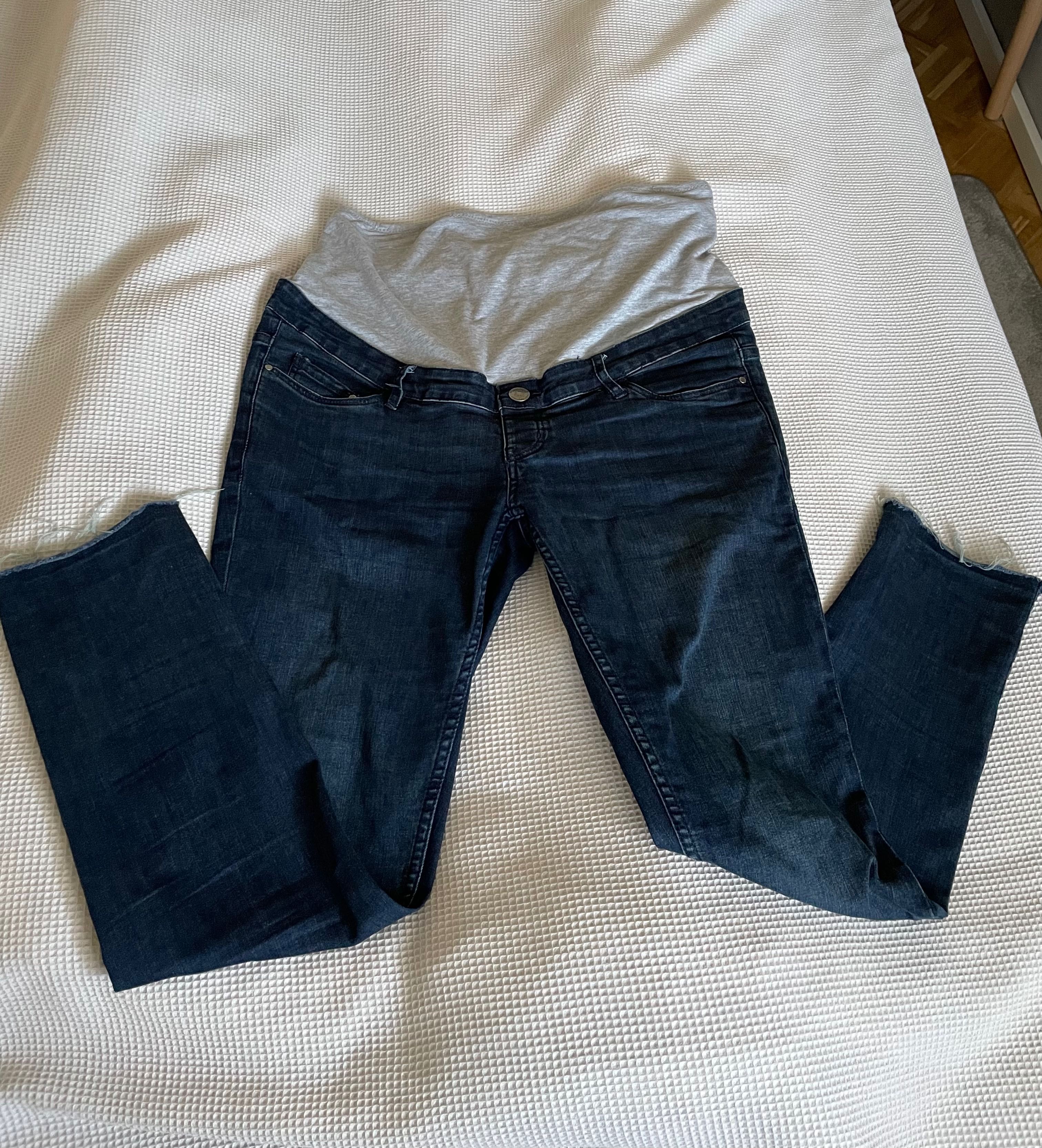 Granatowe jeansy ciążowe Esmara 40