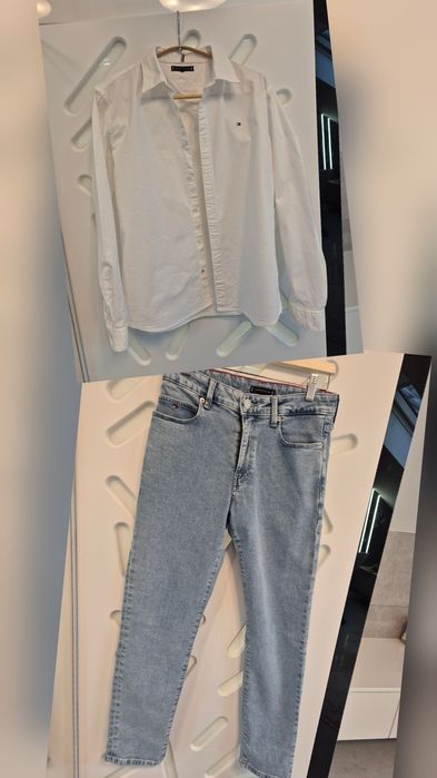 Koszula + Jeansy Tommy Hilfiger, rozmiar 164, Stan bardzo dobry