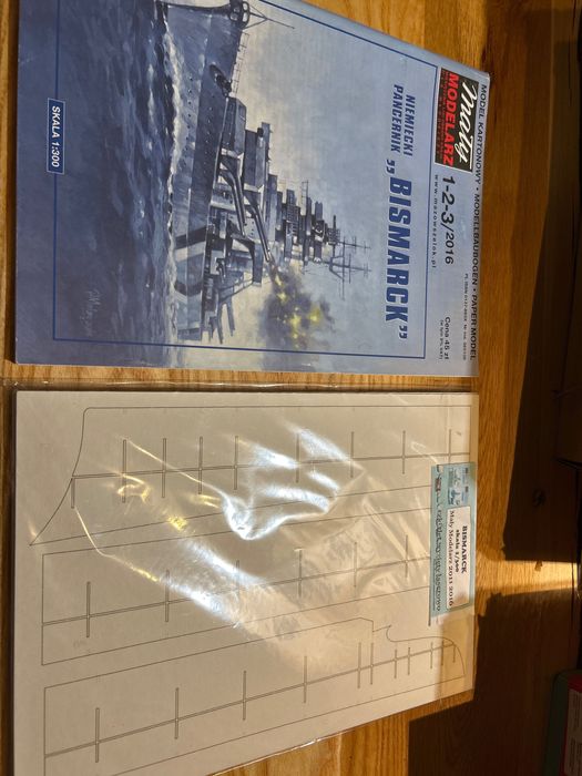 Model Kartonowy Mały Modelarz 1-2-3/2016 Bismarck plus lasery