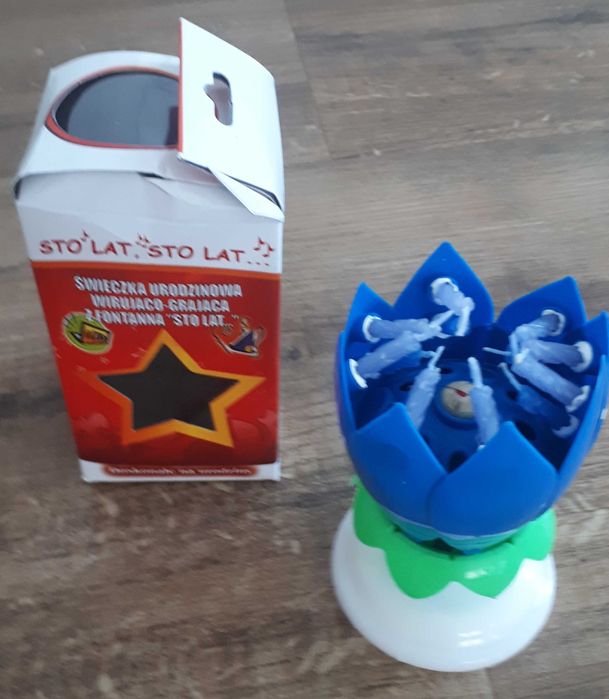 Świeczka grająco-tańcząca wielokolorowy kwiat