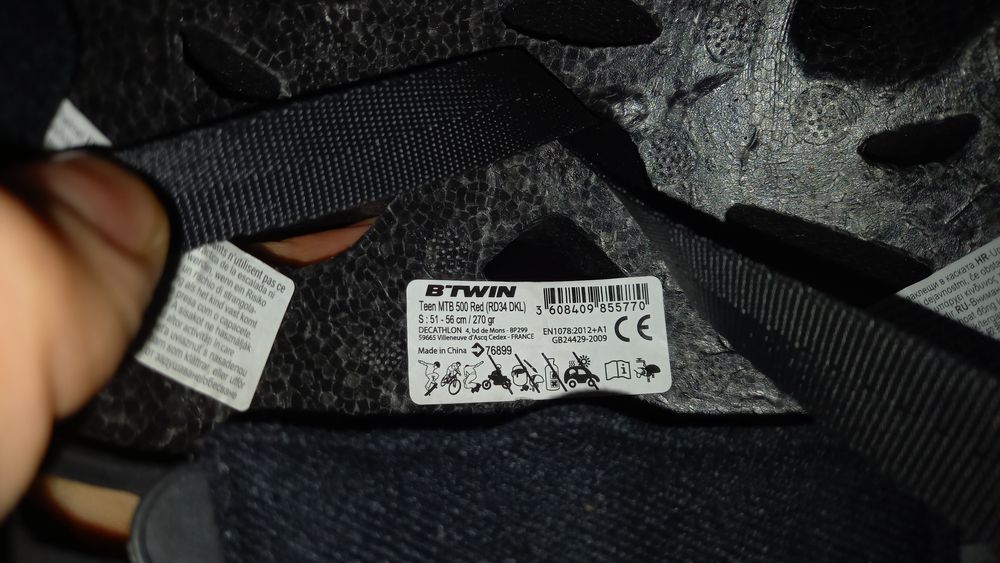 Kask rockrider BTWIN MTB 500 red 51-56