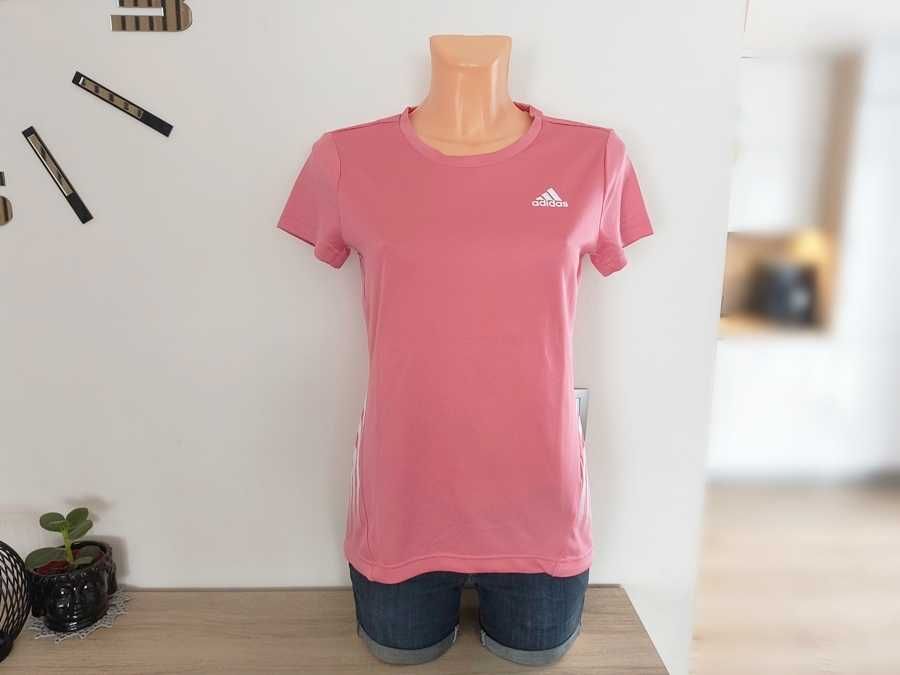 Adidas * sportowa różowa bluzka T-shirt odblaski * 36 S