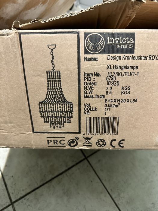 Nowy duzy zyrandol z kryształkami