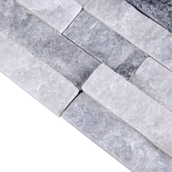 Panel Kamienny Kwarcyt Biało-Szary Cloud Grey 36x10cm
