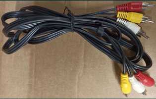 nowy oryginalny czarny przewód kabel linbox 3x RCA chinch - 3x RCA 2m