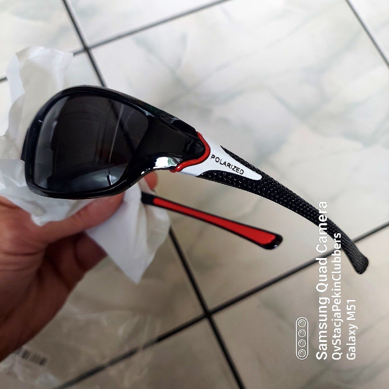 Okulary Sport POLARIZED BLACK - RED+White UV+400