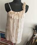 Koszulka, top, tunika 100% Pure Silk Traffic People beż złoto M/L