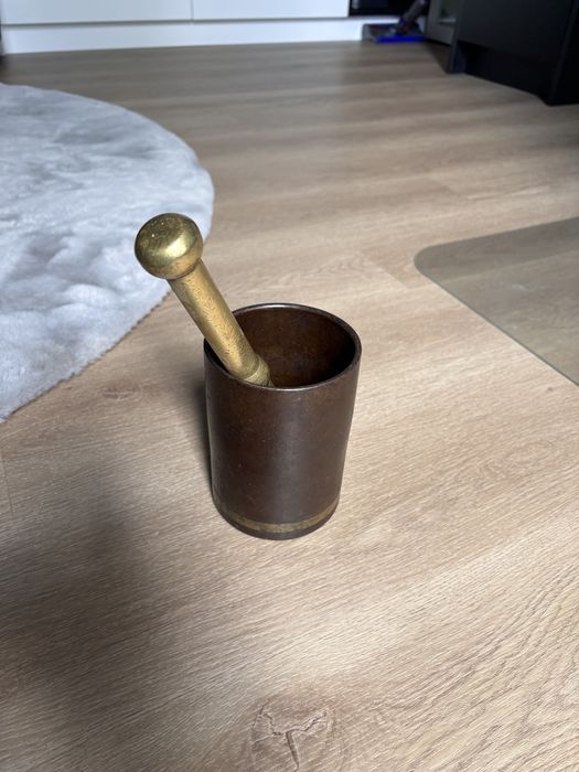 Stary mosiężny moździerz + 2 tłuczki