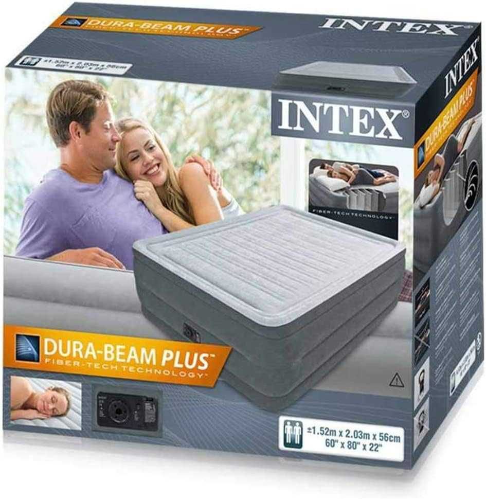 Intex Materac Dmuchany, Szary, 2 - osobowy 203x152 (3979)