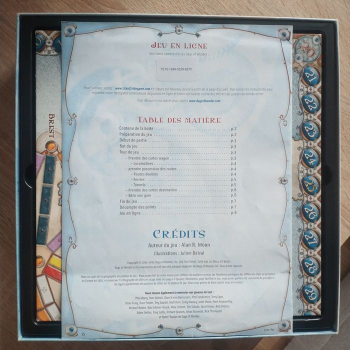 Gra planszowa "Wsiąść do pociągu Europa" wersja francuska