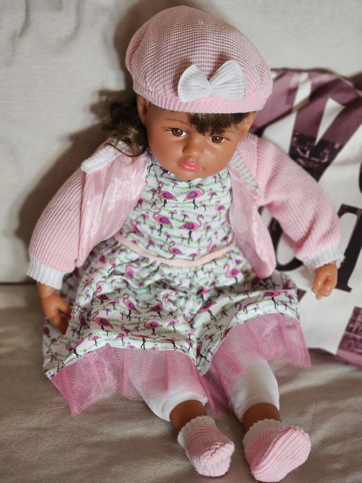 Duża lalka piękna miękka włoski do czesania torebeczka