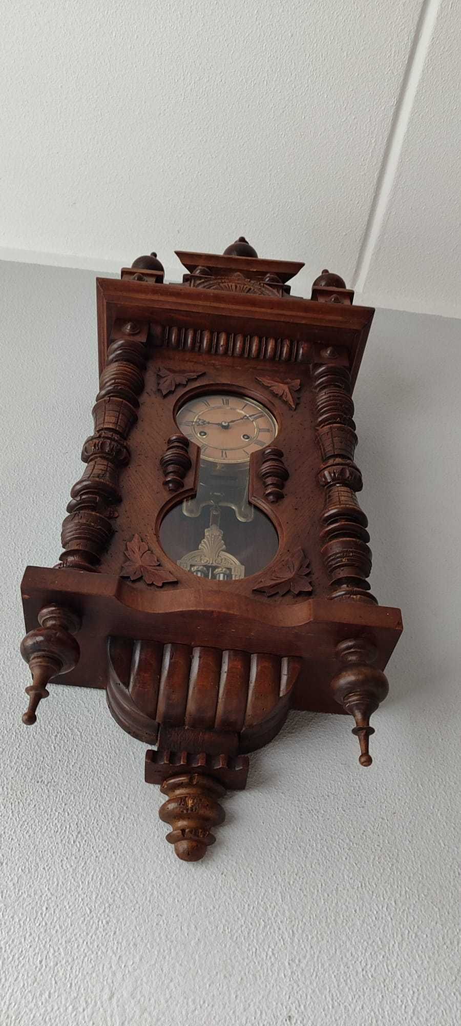 380 Zegar wiszący mechaniczny Junghans 1913 rok antyk