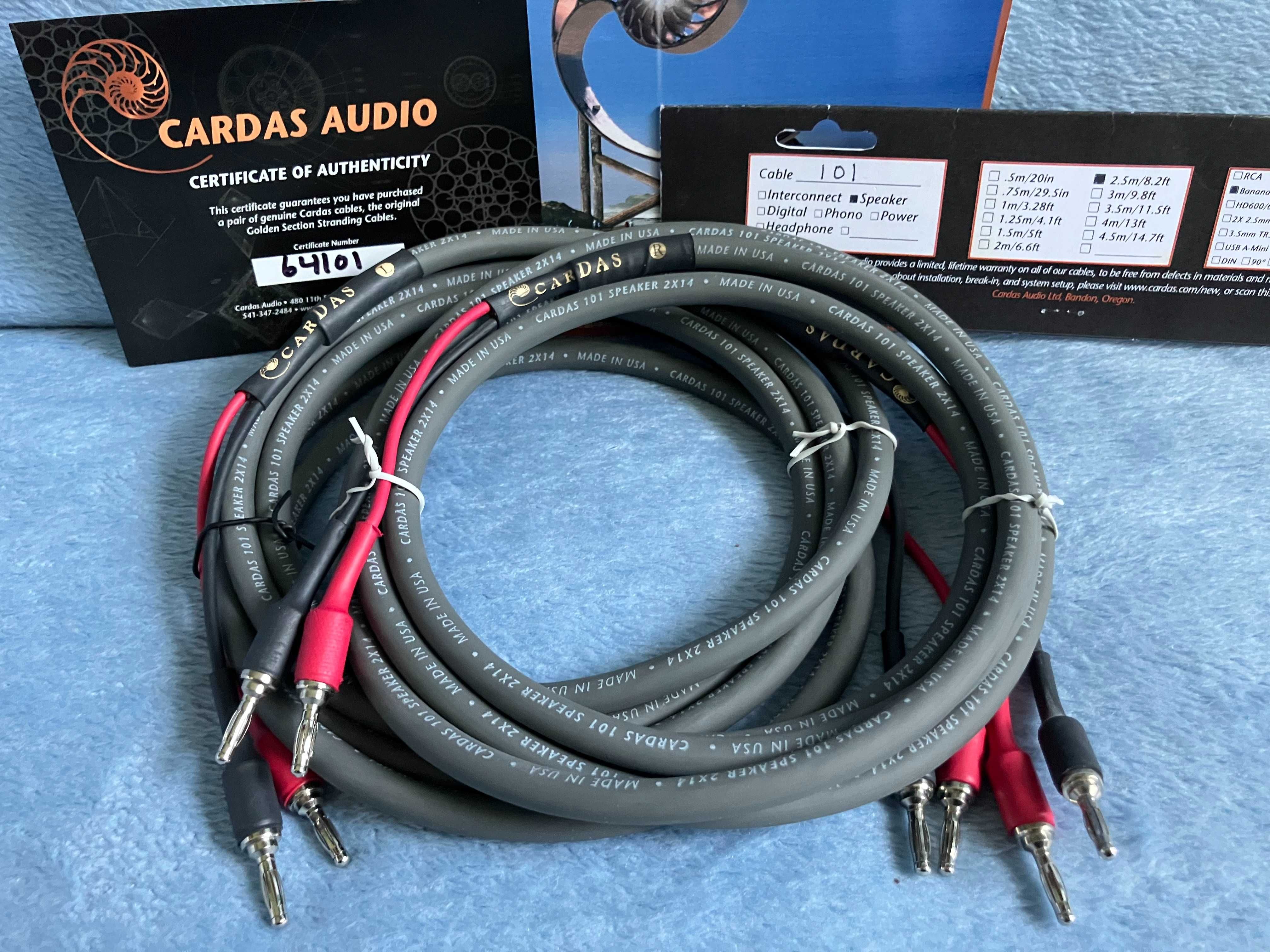 Kabel głośnikowy konfekcjonowany Cardas 101 Speaker 2x2,5m