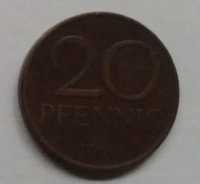 Moneta niemiecka - 20 PFENNIG fenigi DDR \ NRD