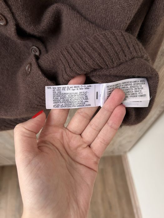 Вовняний кардиган коричневий Zara