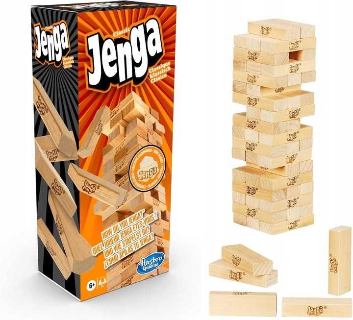 Gra JENGA Oryginalna Classic Gra Zręcznościowa Imprezowa Kklasyczna