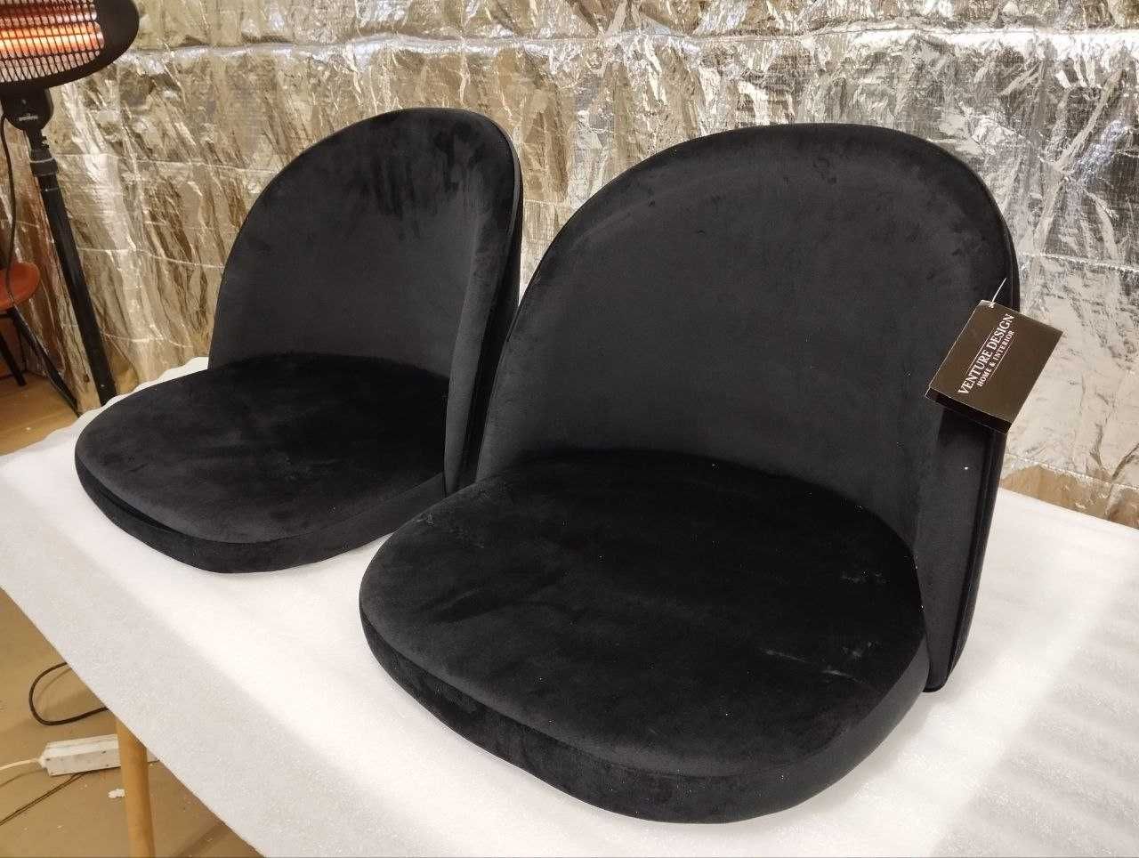 Velvet Krzesło stołowe welur czarny