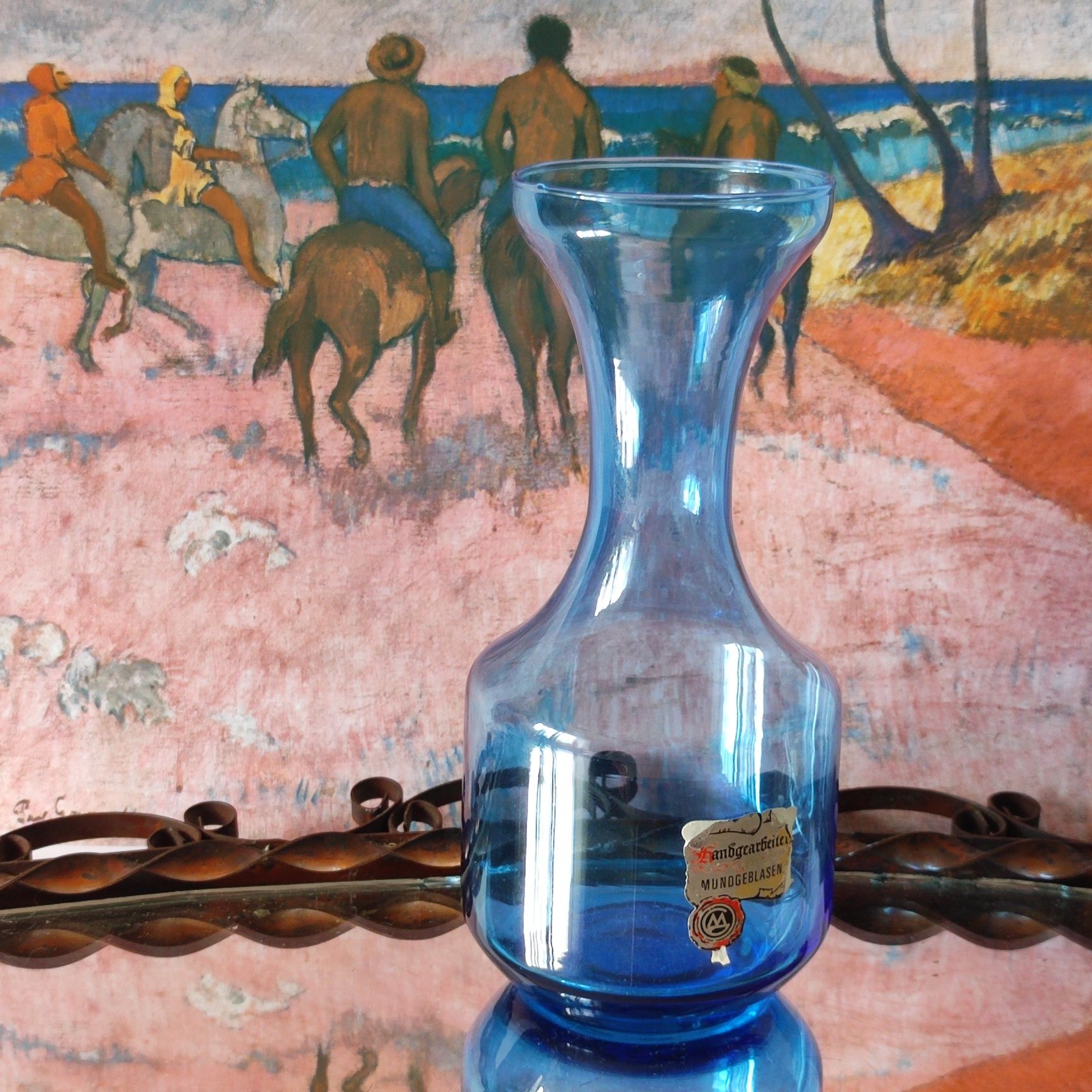 Piękne stare kolorowe szkło kolekcje wazon sztuka