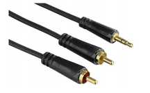 HAMA Adapter Kabel Jack 3,5mm Mini Jack 2X Cinch RCA Gold 3m Stereo