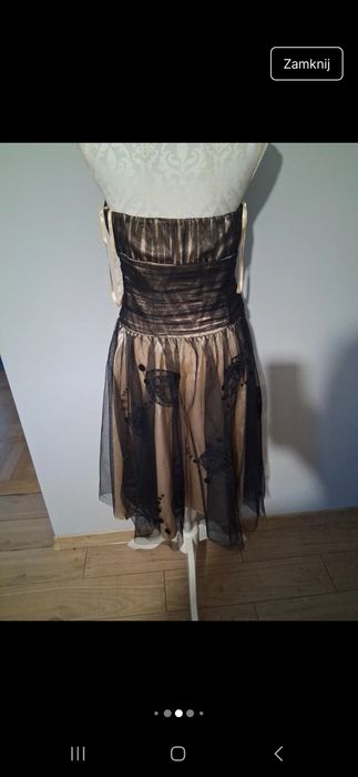 Sukienka M definitions bez ramiączek na welese komunię studniówkę rand