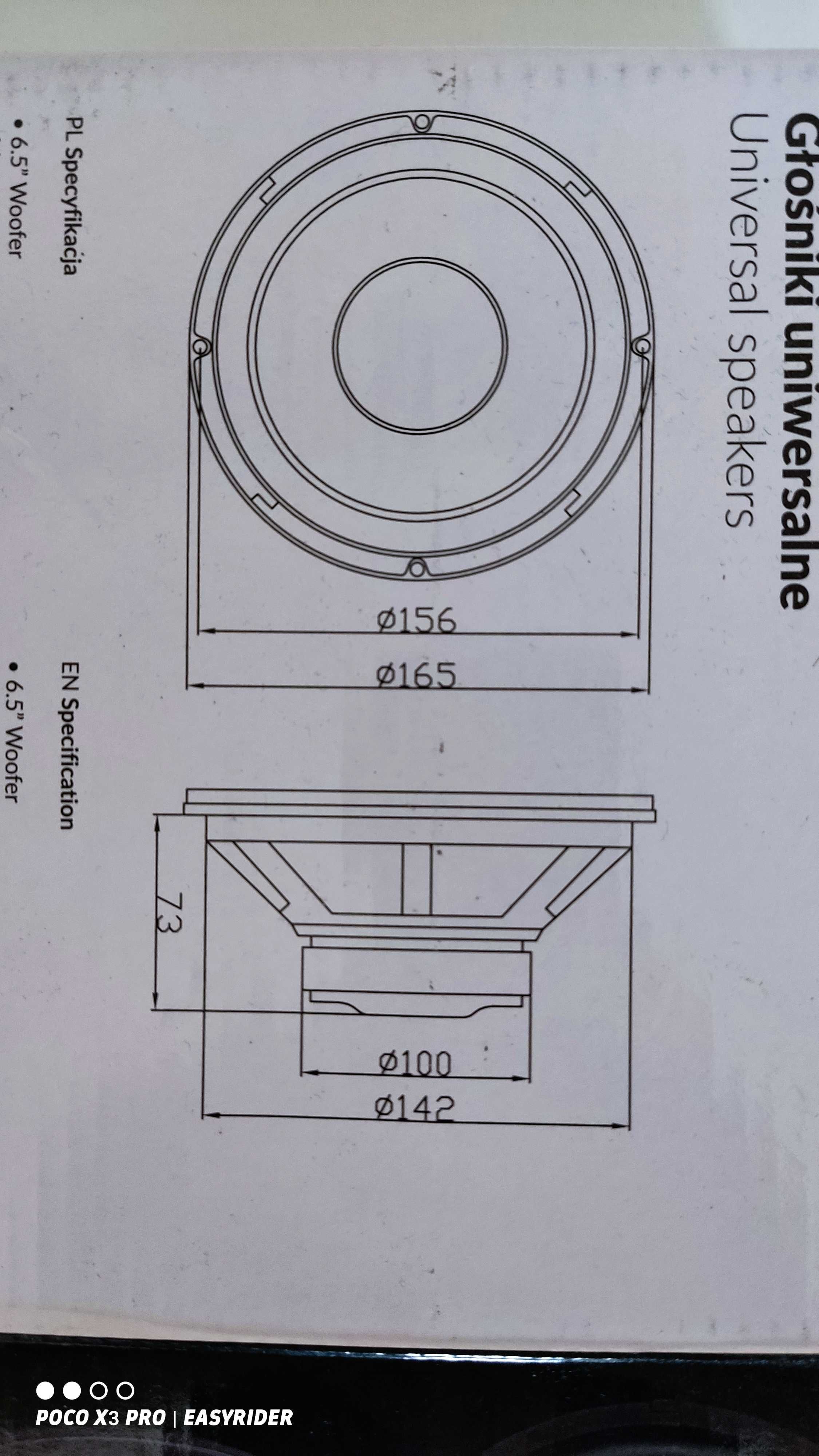 Głośniki niskotonowe Blow 8 ohm 165mm