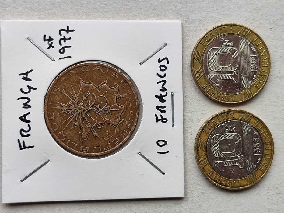 Lote de 16 moedas francesas em excelente estado de conservação