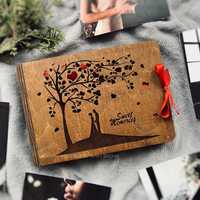Дерев'яний фотоальбом - подарунок коханим на річницю, день народження!