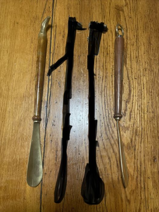 Большая Английская лопатка/рожок для обуви.Натуральное дерево и латунь